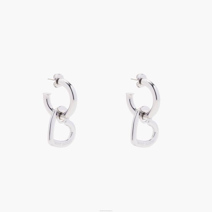 Marc Jacobs as charmosas argolas duplas de coração 8RF6443