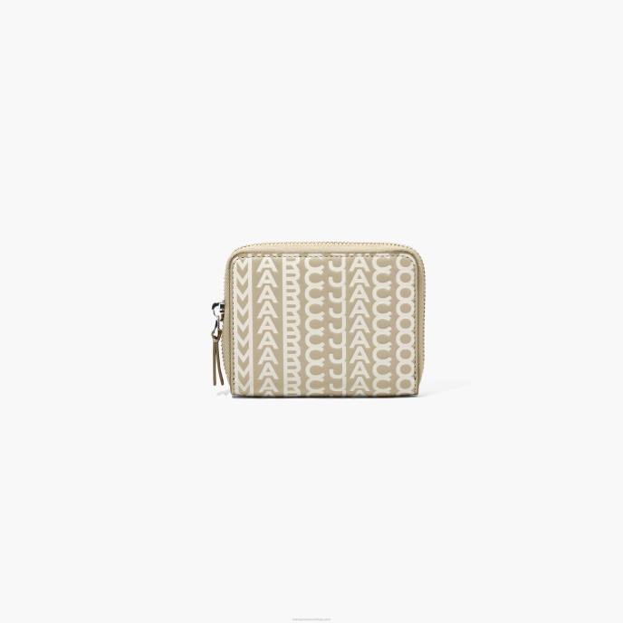 Marc Jacobs o zíper de couro monograma em torno da carteira 8RF6268