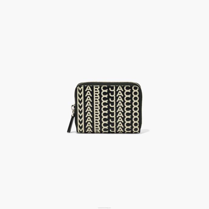 Marc Jacobs o zíper de couro monograma em torno da carteira 8RF6304