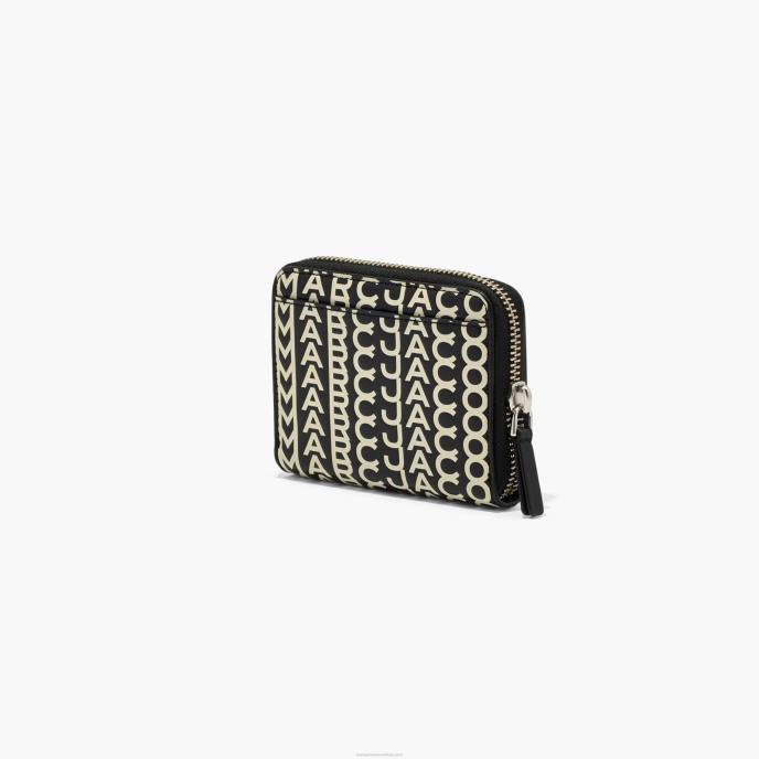 Marc Jacobs o zíper de couro monograma em torno da carteira 8RF6304
