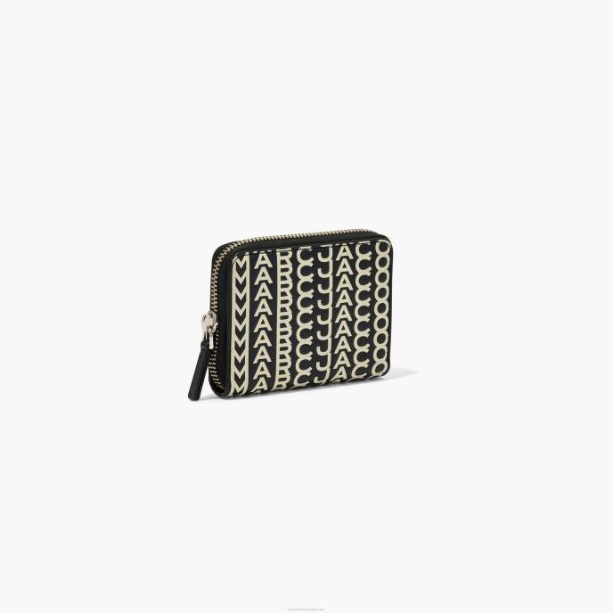 Marc Jacobs o zíper de couro monograma em torno da carteira 8RF6304