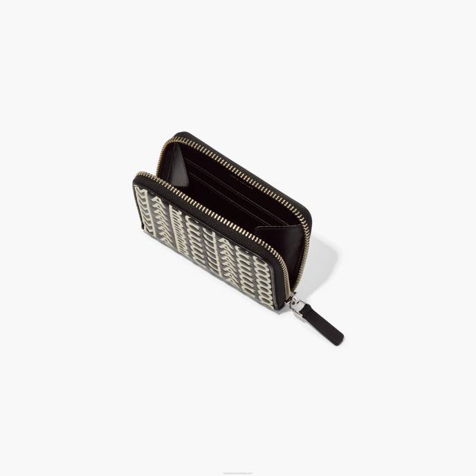 Marc Jacobs o zíper de couro monograma em torno da carteira 8RF6304