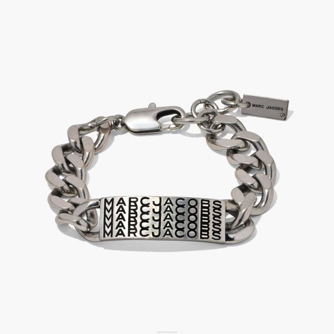 Marc Jacobs a pulseira de corrente de identificação de monograma de código de barras 8RF6426