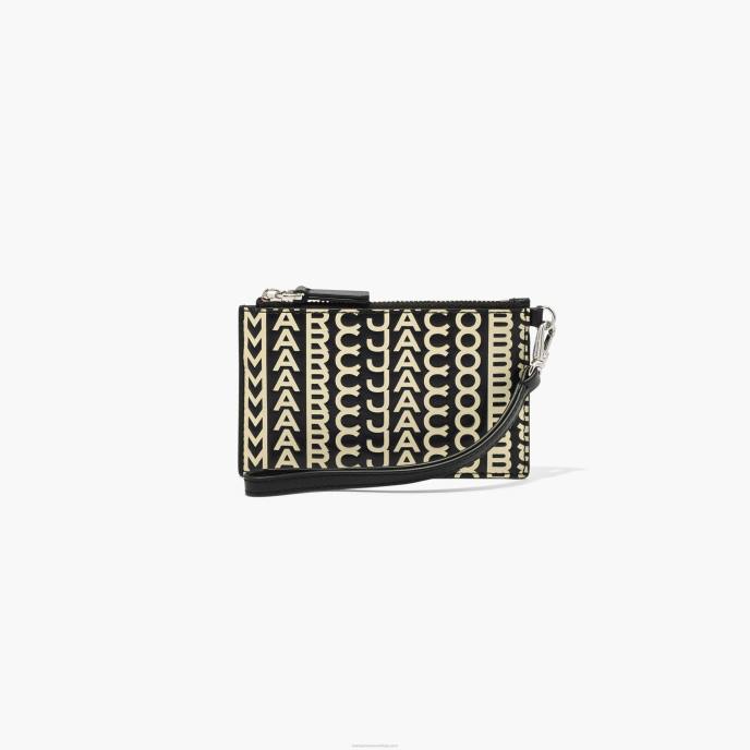 Marc Jacobs a pulseira de zíper superior de couro monograma 8RF6306