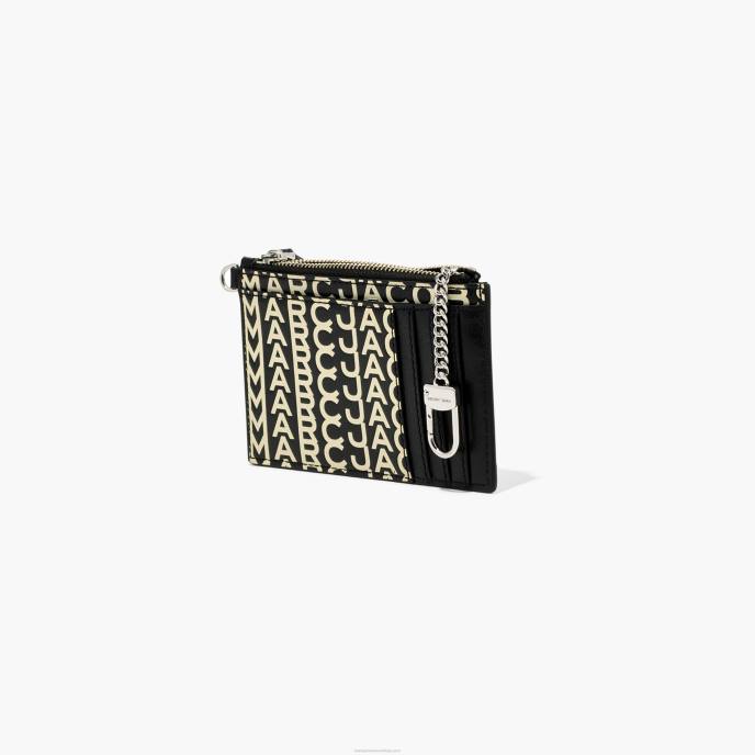 Marc Jacobs a pulseira de zíper superior de couro monograma 8RF6306