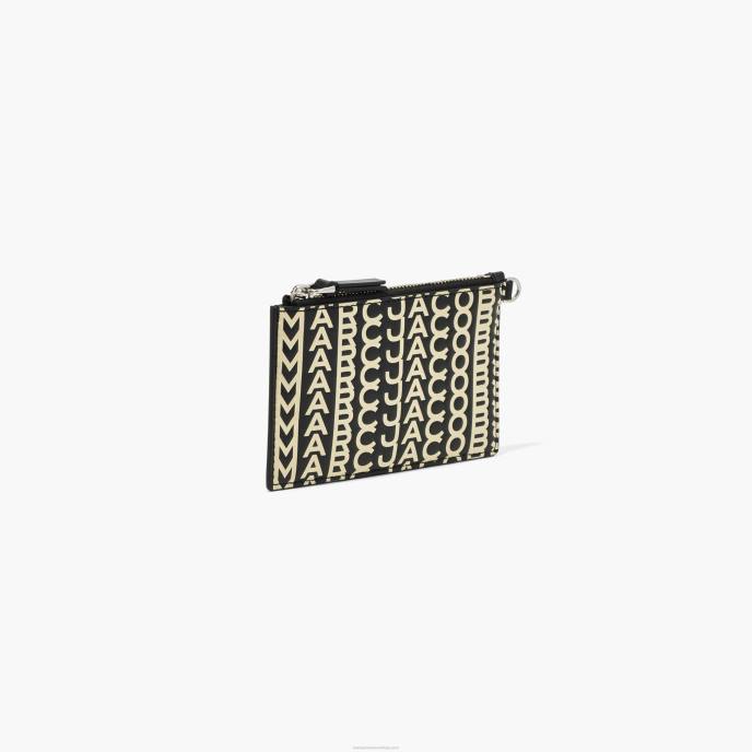 Marc Jacobs a pulseira de zíper superior de couro monograma 8RF6306
